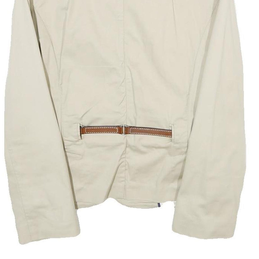 HENRY COTTONS Womens Beige Cotton Blend Classic Jacket S Button Closure