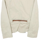 HENRY COTTONS Womens Beige Cotton Blend Classic Jacket S Button Closure