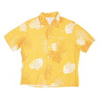 CALVIN KLEIN JEANS Mens Yellow & Orange Leaf Print Shirt XL Summer Casual