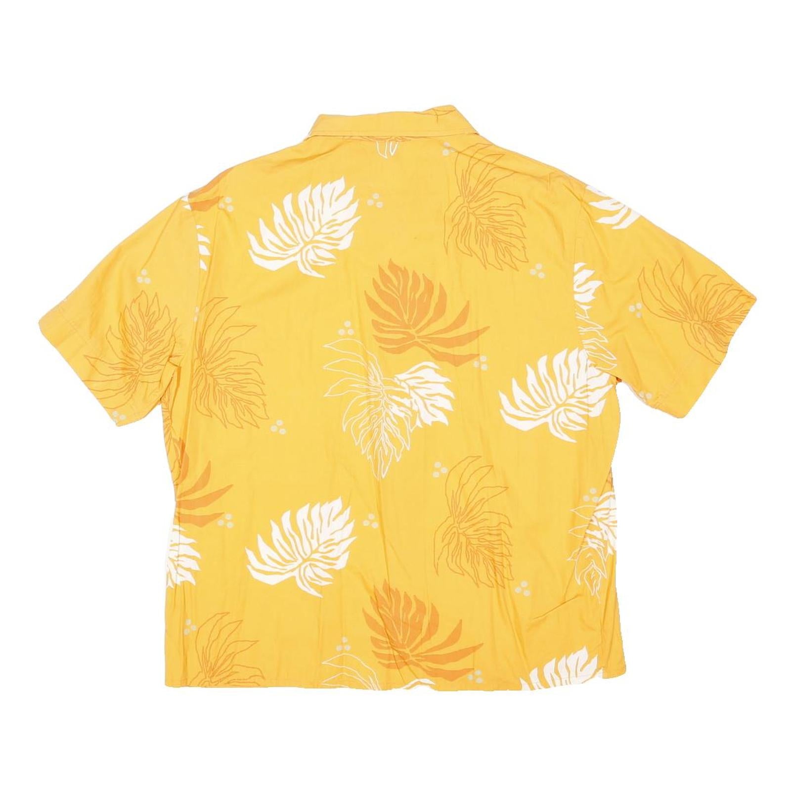CALVIN KLEIN JEANS Mens Yellow & Orange Leaf Print Shirt XL Summer Casual