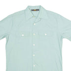 HOBI Mens Plain Shirt Green 90s M