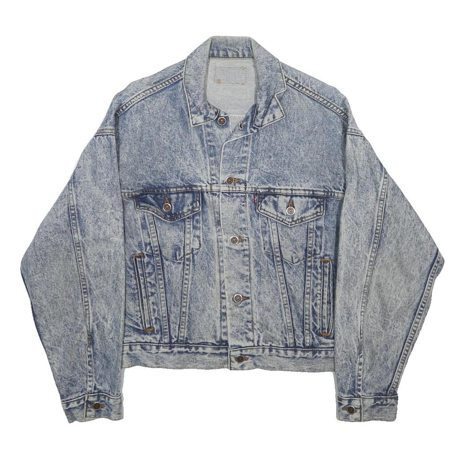 LEVI'S Womens Blue Denim Jacket M Cotton Button Plain Casual Classic