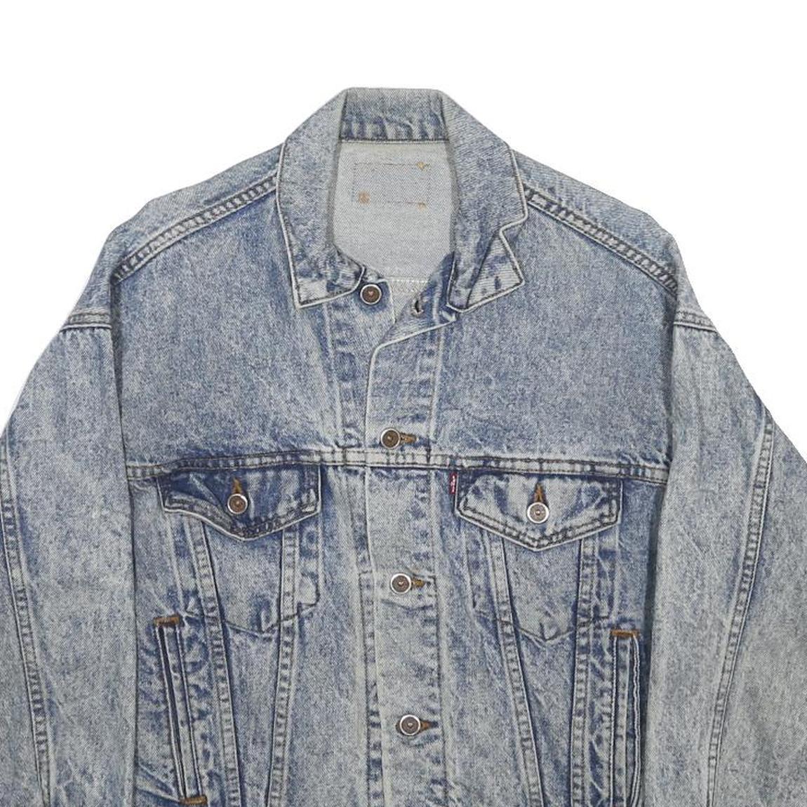 LEVI'S Womens Blue Denim Jacket M Cotton Button Plain Casual Classic