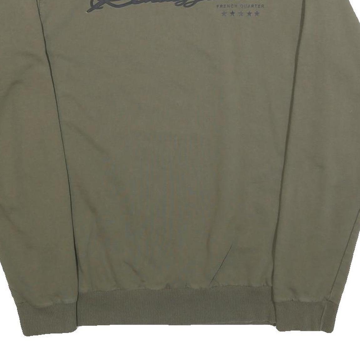 SONNY BONO Mens Green Crew Neck M Cotton Blend Casual Sweatshirt