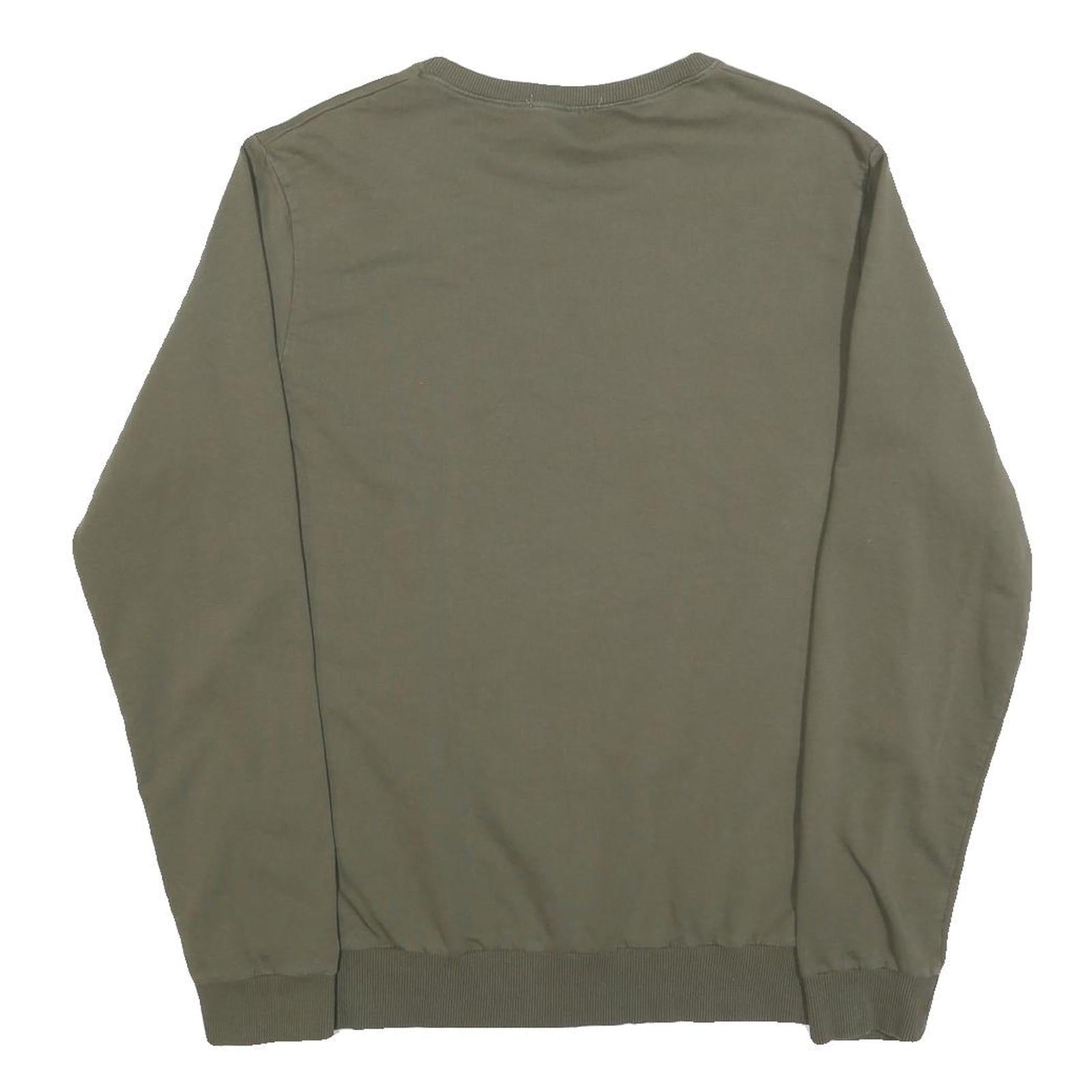 SONNY BONO Mens Green Crew Neck M Cotton Blend Casual Sweatshirt