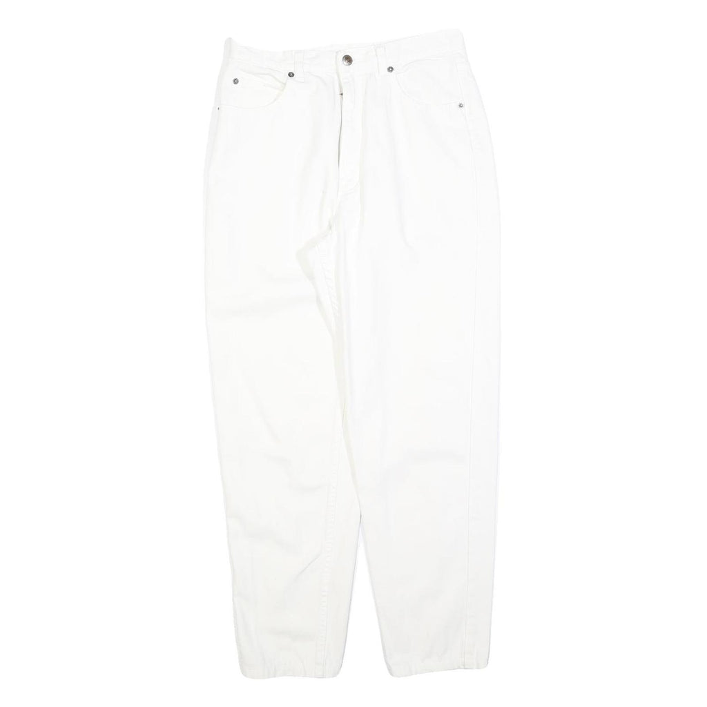 TEDDYS Womens Cotton Blend White Regular Fit Straight Leg Trousers W28 L28