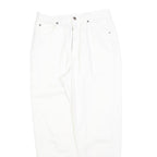 TEDDYS Womens Cotton Blend White Regular Fit Straight Leg Trousers W28 L28