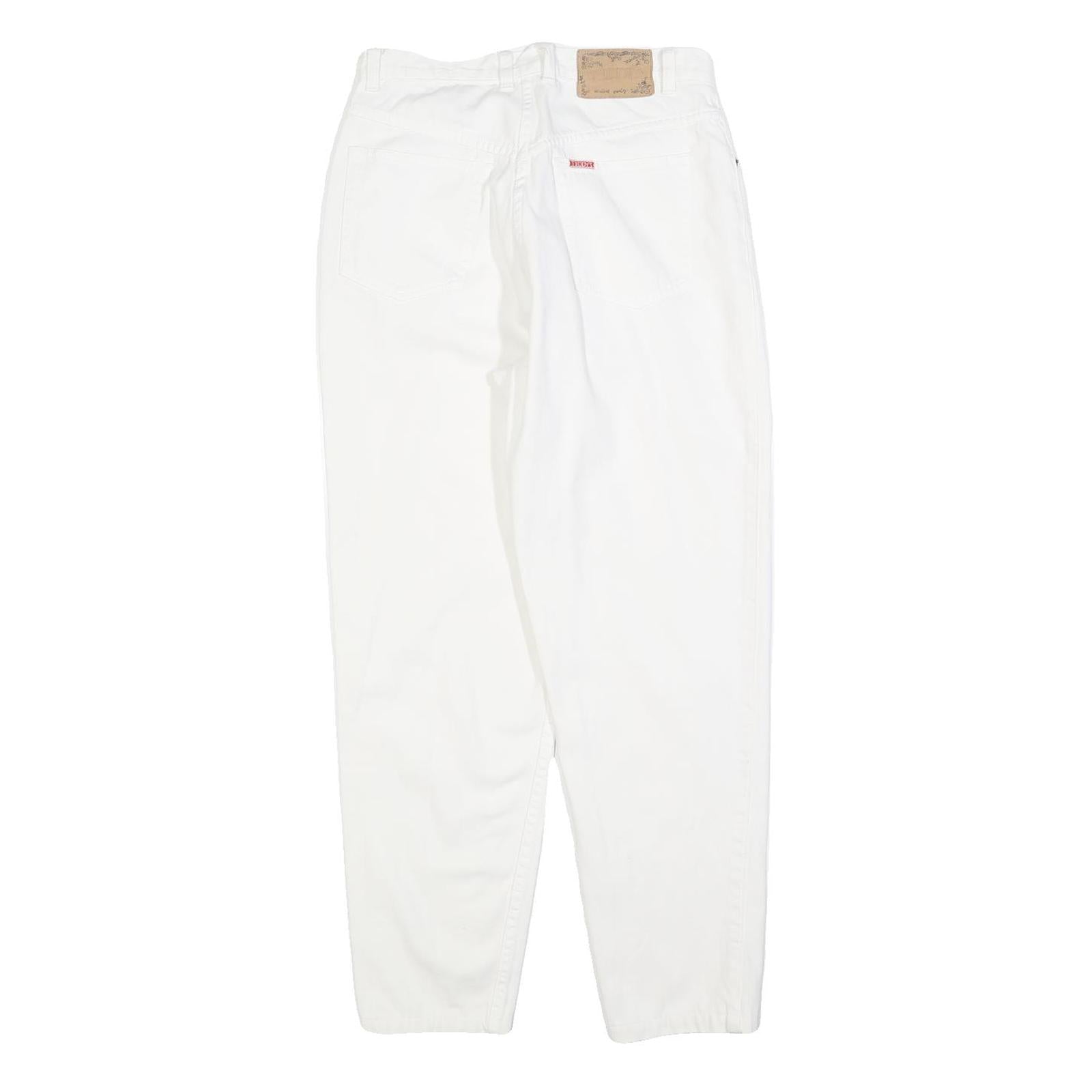 TEDDYS Womens Cotton Blend White Regular Fit Straight Leg Trousers W28 L28
