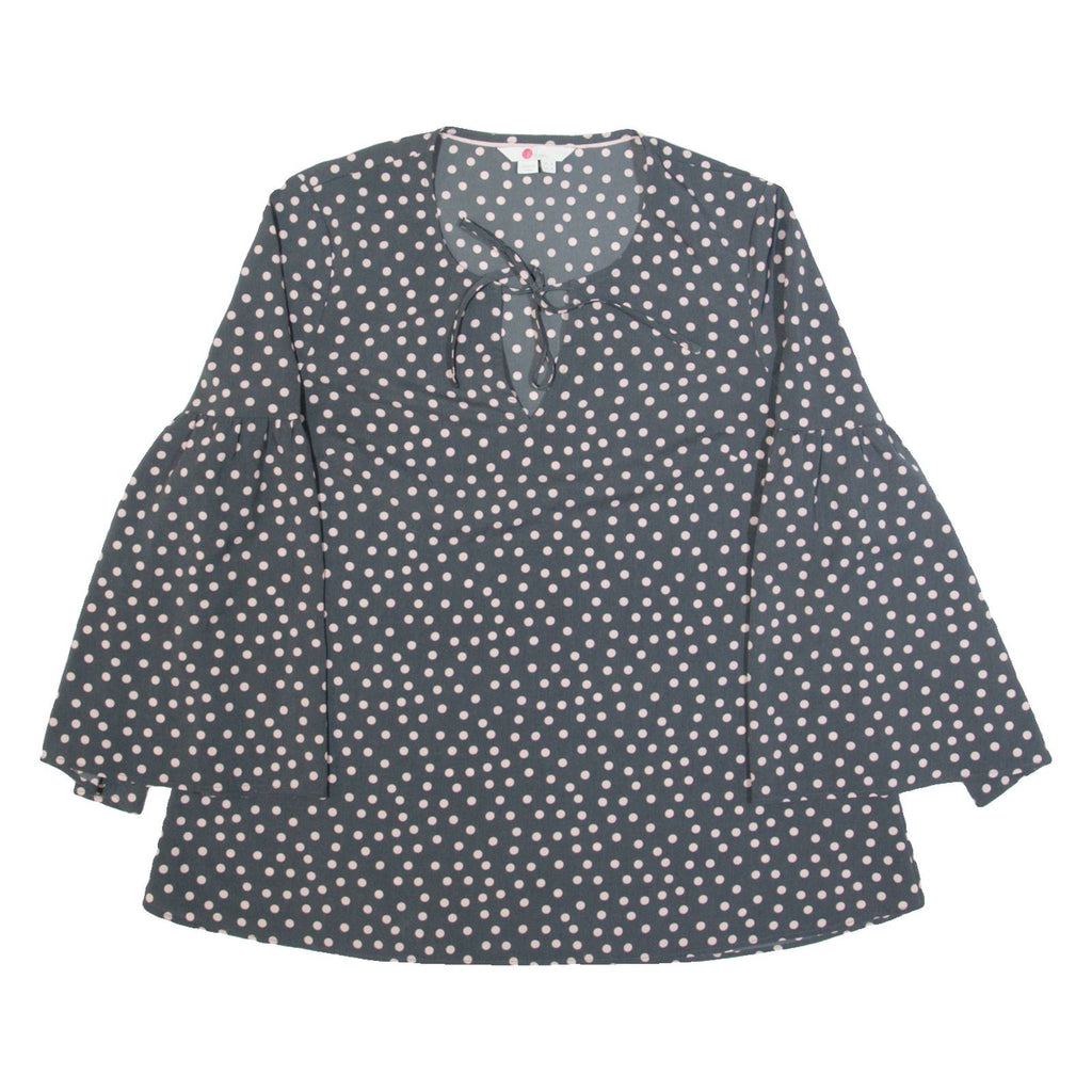 BODEN Womens Printed Blouse Grey Long Sleeve Polka Dot UK 8