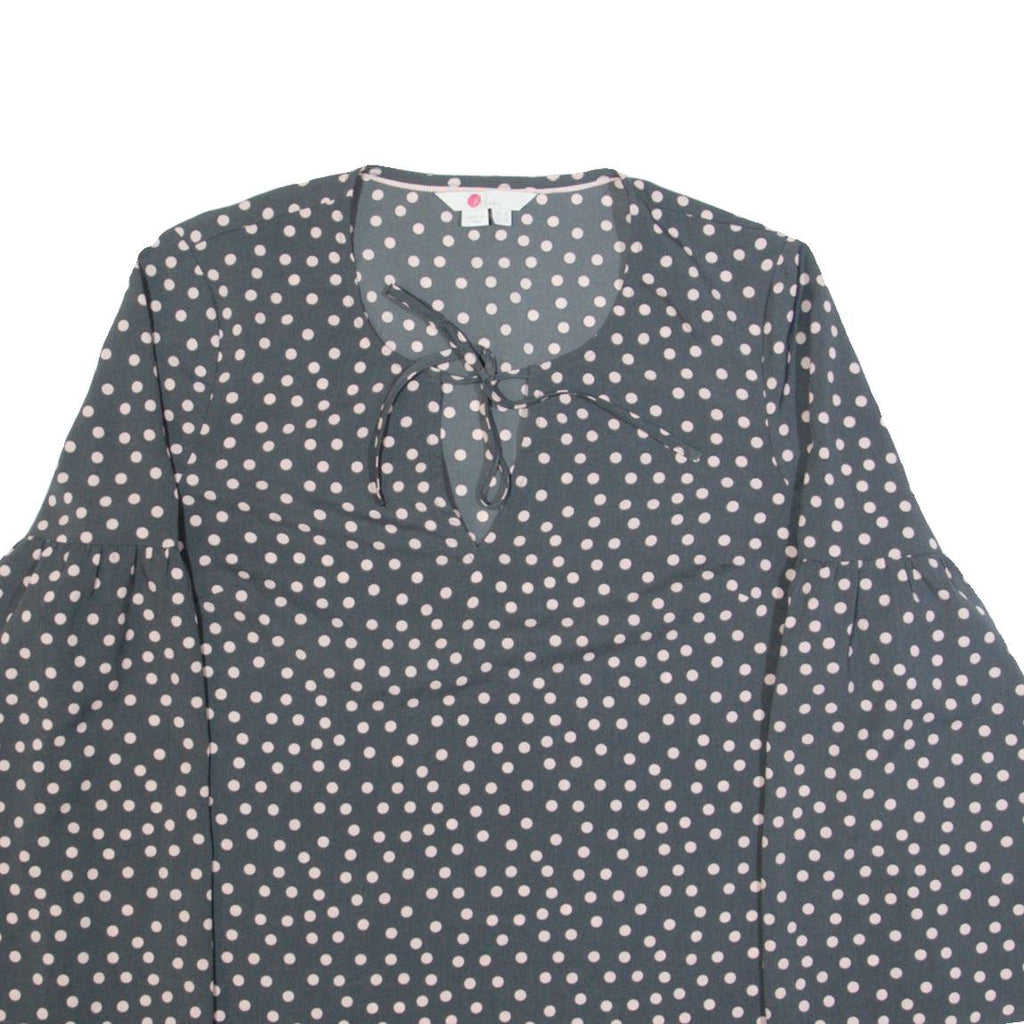 BODEN Womens Printed Blouse Grey Long Sleeve Polka Dot UK 8