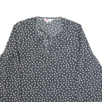 BODEN Womens Printed Blouse Grey Long Sleeve Polka Dot UK 8