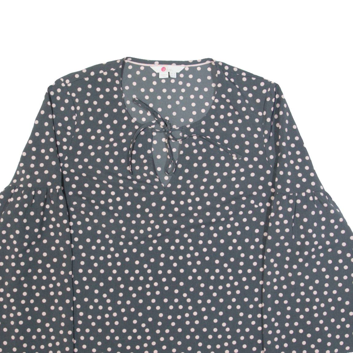 BODEN Womens Printed Blouse Grey Long Sleeve Polka Dot UK 8