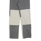 THE KRIPT Womens Regular Fit Colourblock Denim Jeans Grey & Cream W25 L30 Zip