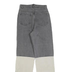 THE KRIPT Womens Regular Fit Colourblock Denim Jeans Grey & Cream W25 L30 Zip