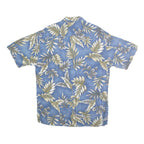 PIERRE CARDIN Mens Blue & Beige Floral Cotton Shirt M Casual Summer Hawaiian