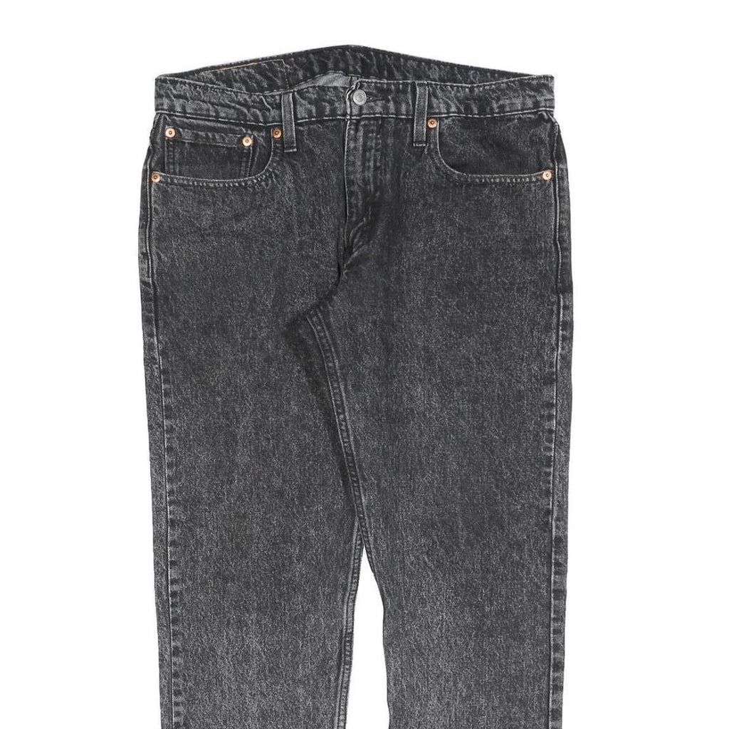 LEVI'S Mens Black Slim Skinny Denim Light W32 L30 Zip Cotton Blend Jeans