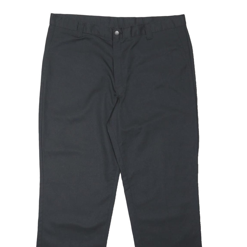 DICKIES Mens Black Relaxed Straight Trousers W38 L32 Workwear Durable Cotton