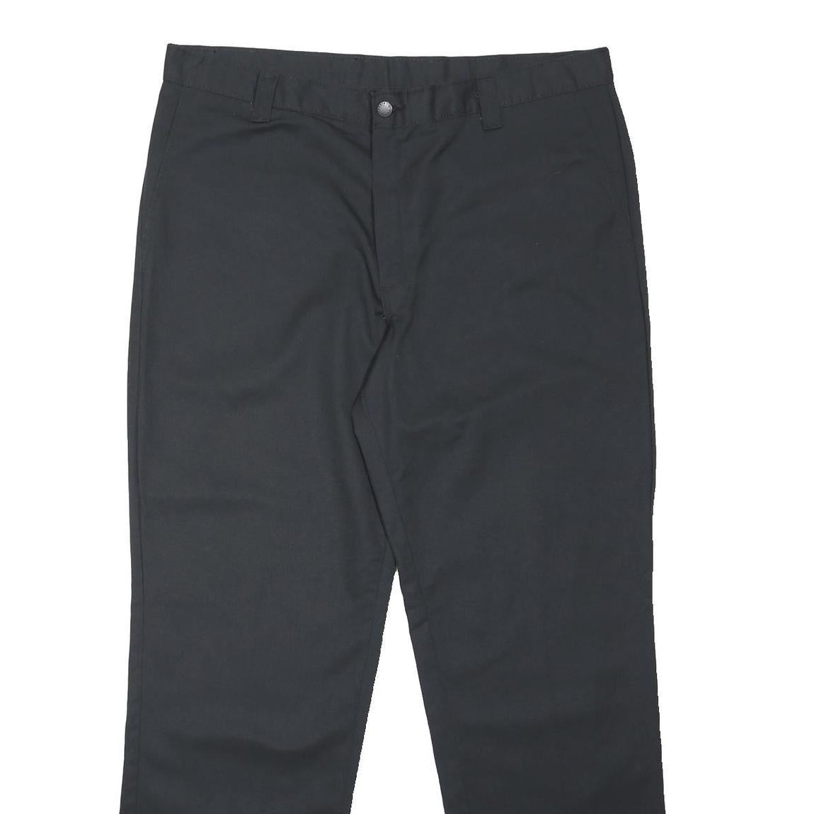 DICKIES Mens Black Relaxed Straight Trousers W38 L32 Workwear Durable Cotton