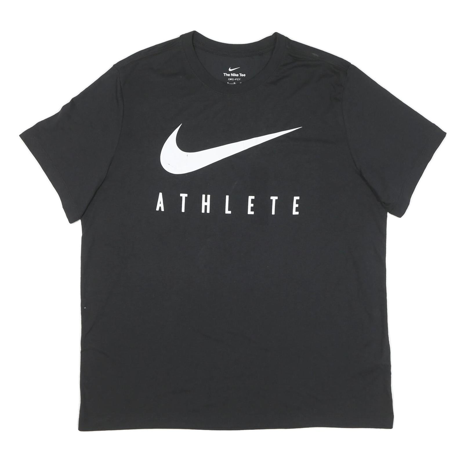 NIKE Womens Black Athlete Graphic T-Shirt XL Short Sleeve Crew Neck Sport Casual