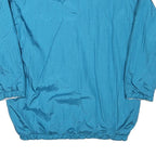 Mens Blue Button Closure Lightweight Jacket L Polyester Blend Plain Casual