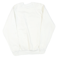 WEST Mens White Crew Neck XL Cotton Blend Sweatshirt Plain Classic Fit