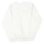 WEST Mens White Crew Neck XL Cotton Blend Sweatshirt Plain Classic Fit