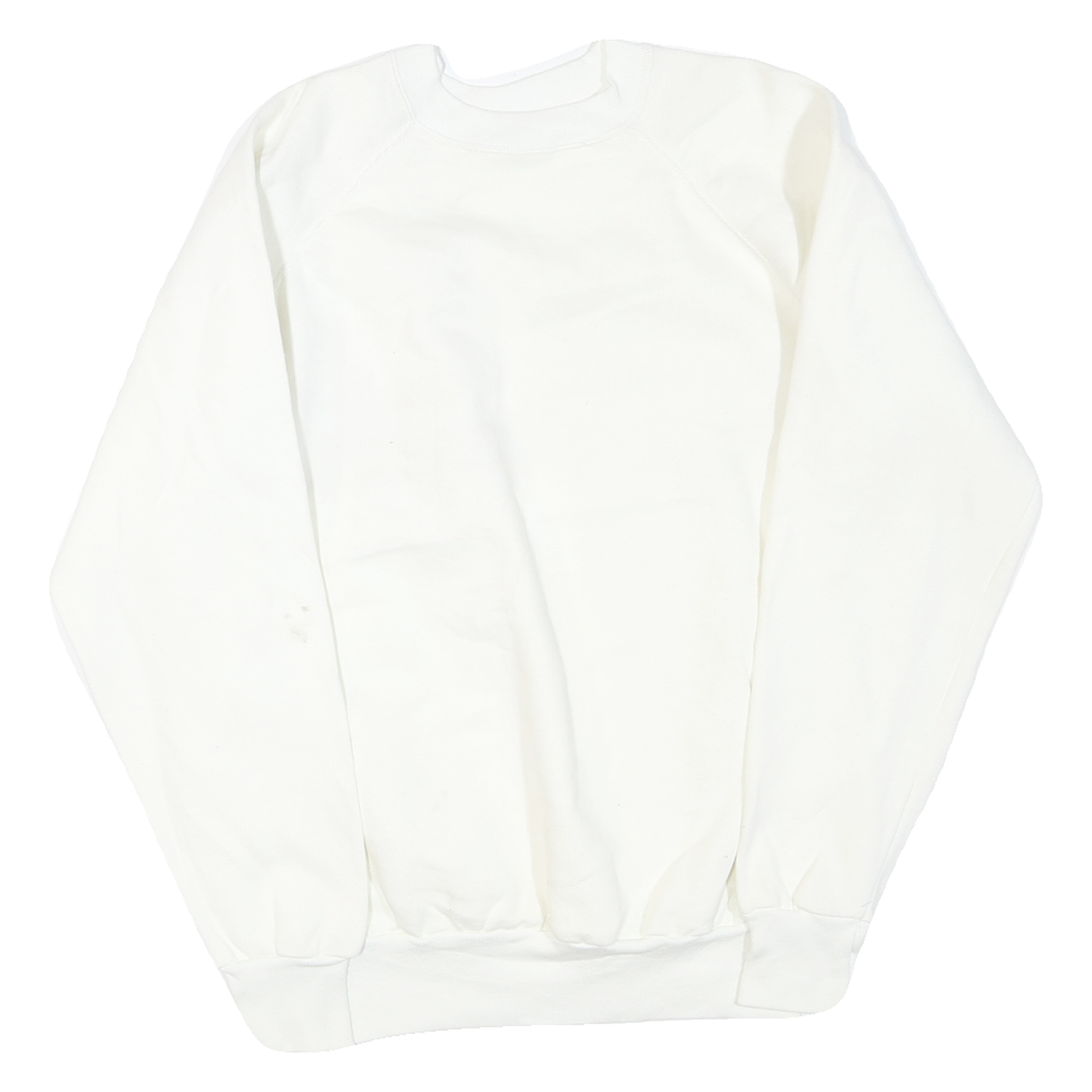 WEST Mens White Crew Neck XL Cotton Blend Sweatshirt Plain Classic Fit