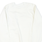 WEST Mens White Crew Neck XL Cotton Blend Sweatshirt Plain Classic Fit