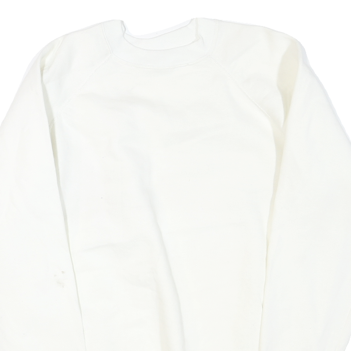 WEST Mens White Crew Neck XL Cotton Blend Sweatshirt Plain Classic Fit