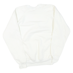WEST Mens White Crew Neck XL Cotton Blend Sweatshirt Plain Classic Fit