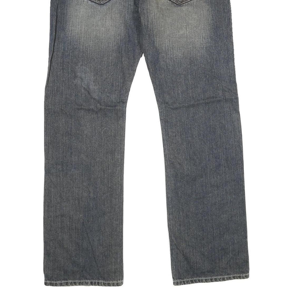 REQUEST JEANS Mens Relaxed Blue Denim Medium W34 L32 Classic Cotton Zip Pocket