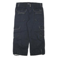 CEST TAI JEANS Womens Cotton Blend Black Relaxed Wide-Leg Trousers W34 L23