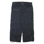 CEST TAI JEANS Womens Cotton Blend Black Relaxed Wide-Leg Trousers W34 L23