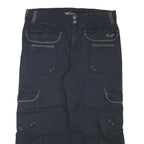 CEST TAI JEANS Womens Cotton Blend Black Relaxed Wide-Leg Trousers W34 L23