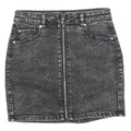 GARAGE Womens Black Denim Mini Skirt Cotton Blend Zip Closure XS Stylish Casual