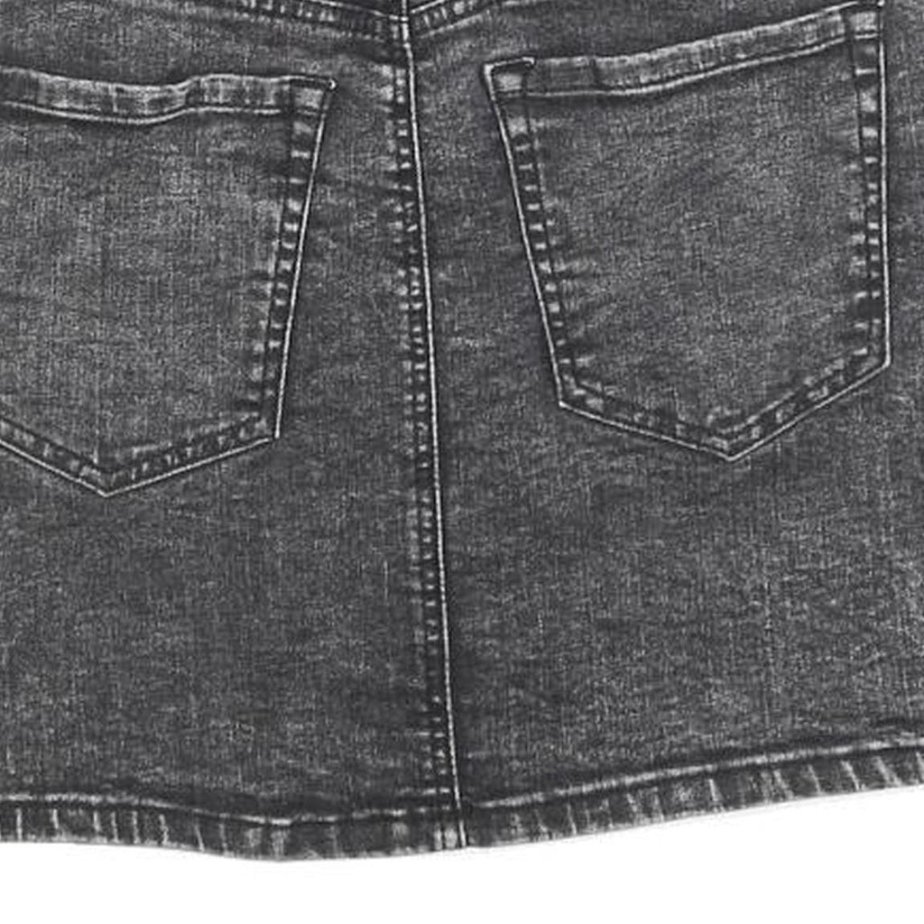 GARAGE Womens Black Denim Mini Skirt Cotton Blend Zip Closure XS Stylish Casual