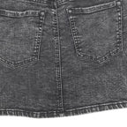GARAGE Womens Black Denim Mini Skirt Cotton Blend Zip Closure XS Stylish Casual