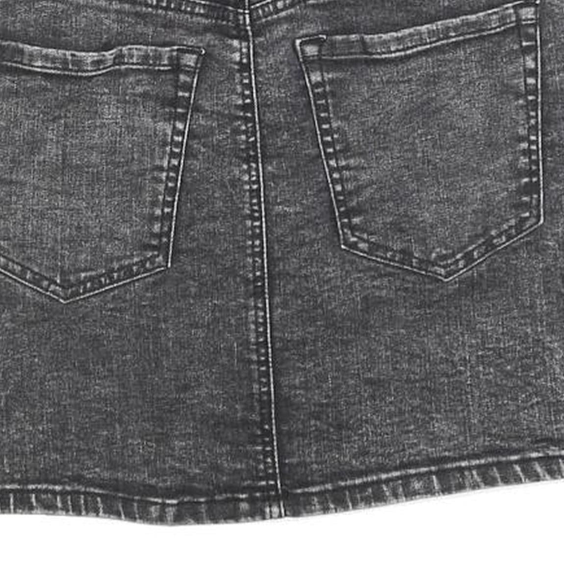 GARAGE Womens Black Denim Mini Skirt Cotton Blend Zip Closure XS Stylish Casual