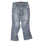 G-STAR Womens Regular Fit Blue Denim Jeans W32 L32 Distressed Style Zip Closure