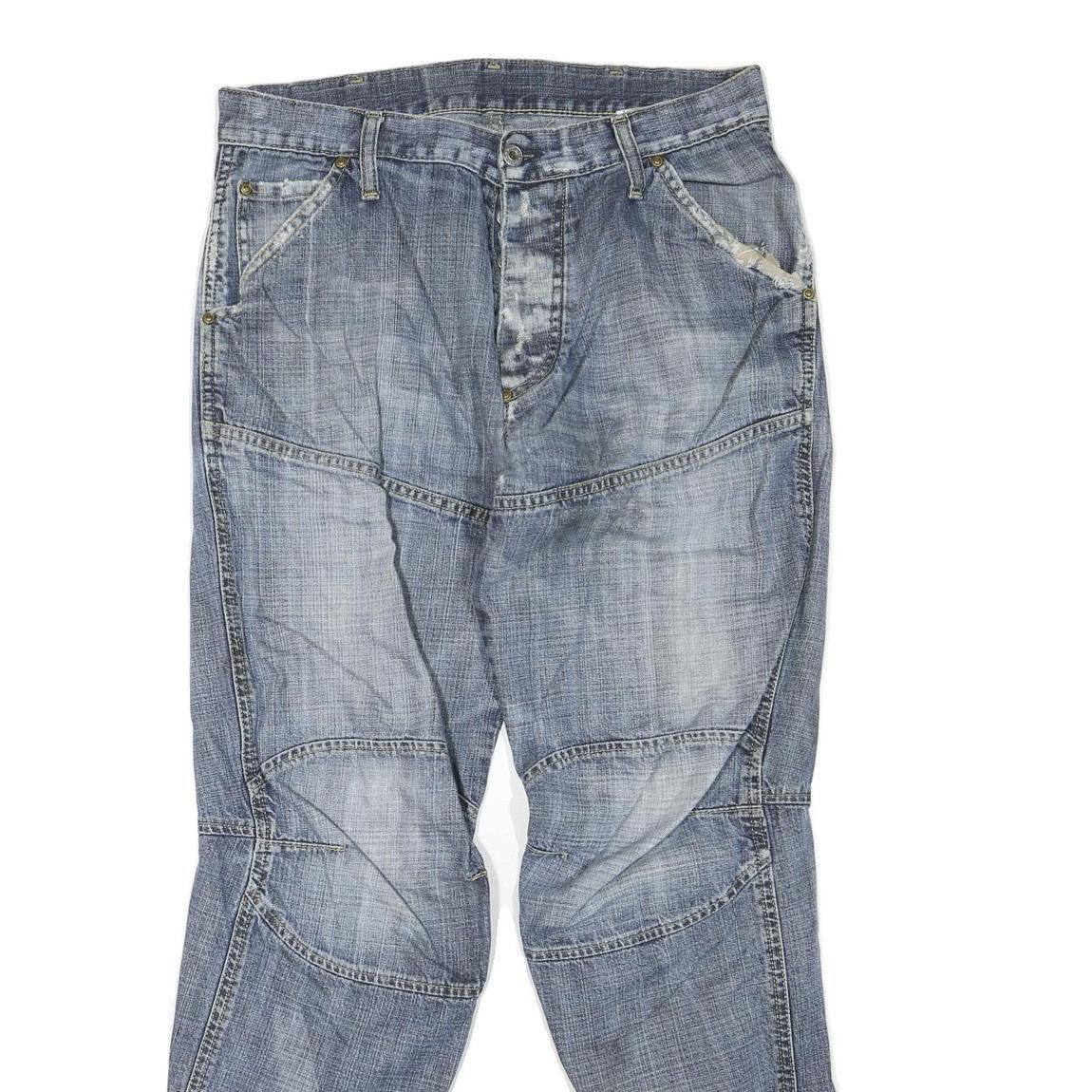 G-STAR Womens Regular Fit Blue Denim Jeans W32 L32 Distressed Style Zip Closure