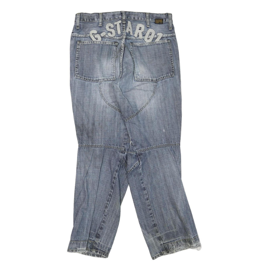 G-STAR Womens Regular Fit Blue Denim Jeans W32 L32 Distressed Style Zip Closure
