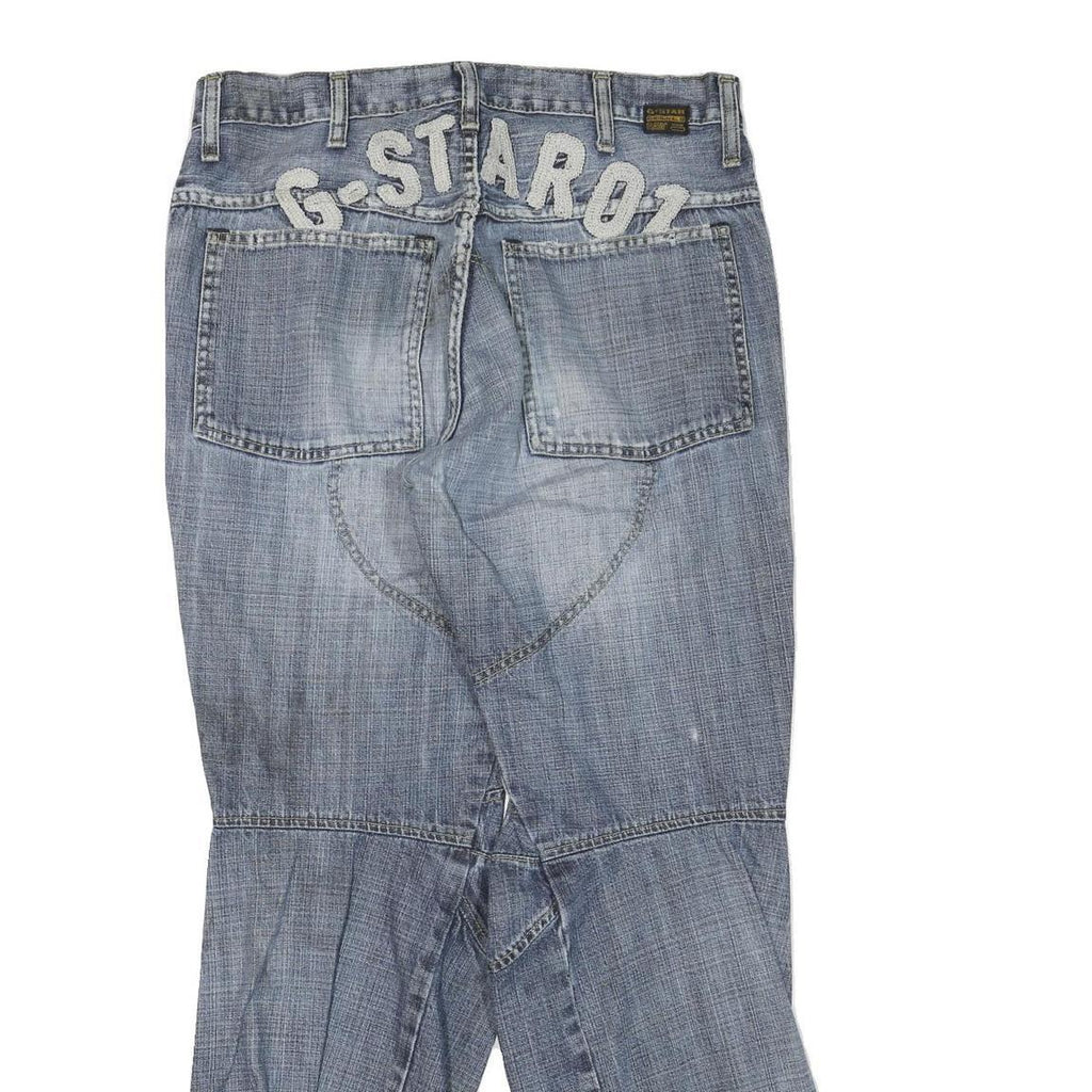 G-STAR Womens Regular Fit Blue Denim Jeans W32 L32 Distressed Style Zip Closure