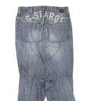 G-STAR Womens Regular Fit Blue Denim Jeans W32 L32 Distressed Style Zip Closure