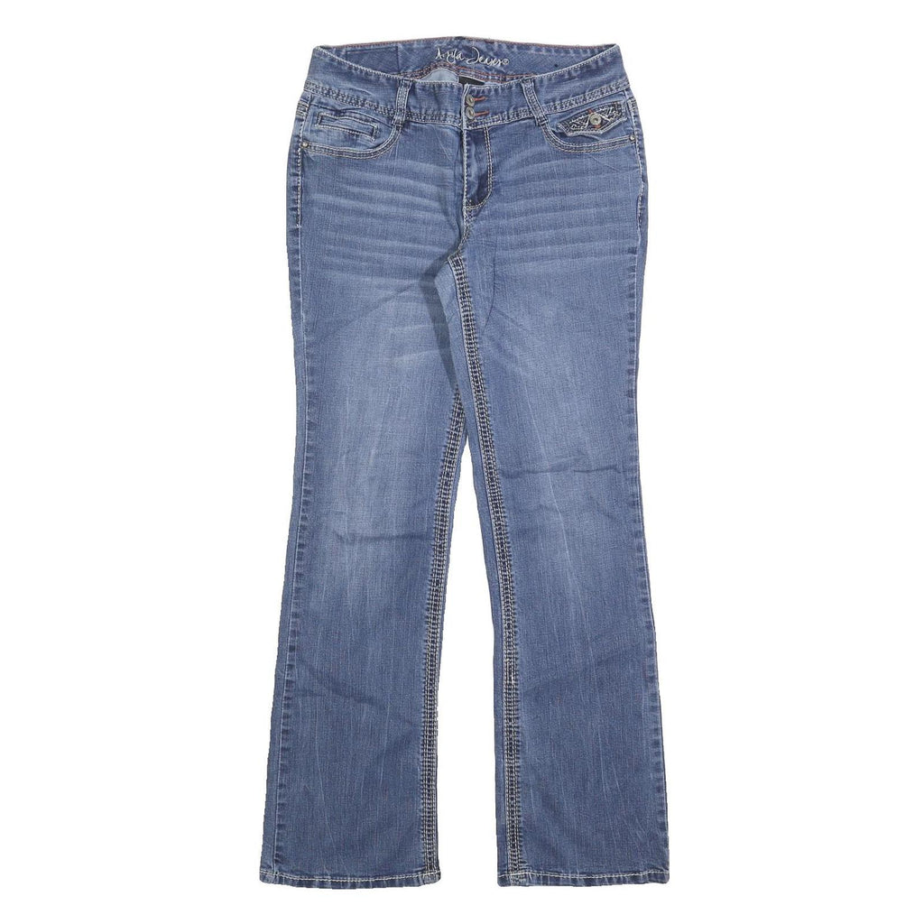 ARYIA Womens Jeans Blue Regular Bootcut Denim Medium W30 L32 Embroidery
