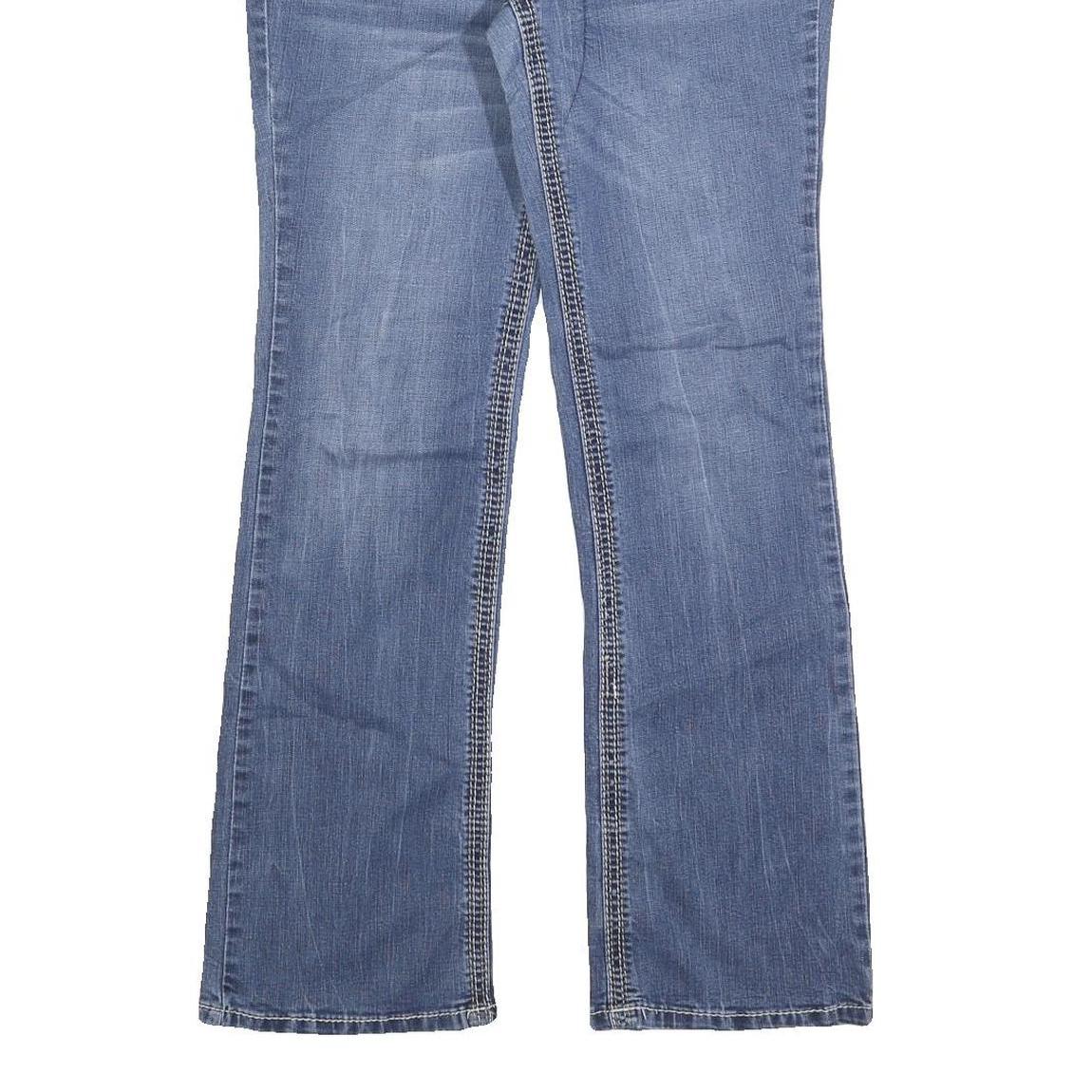 ARYIA Womens Jeans Blue Regular Bootcut Denim Medium W30 L32 Embroidery