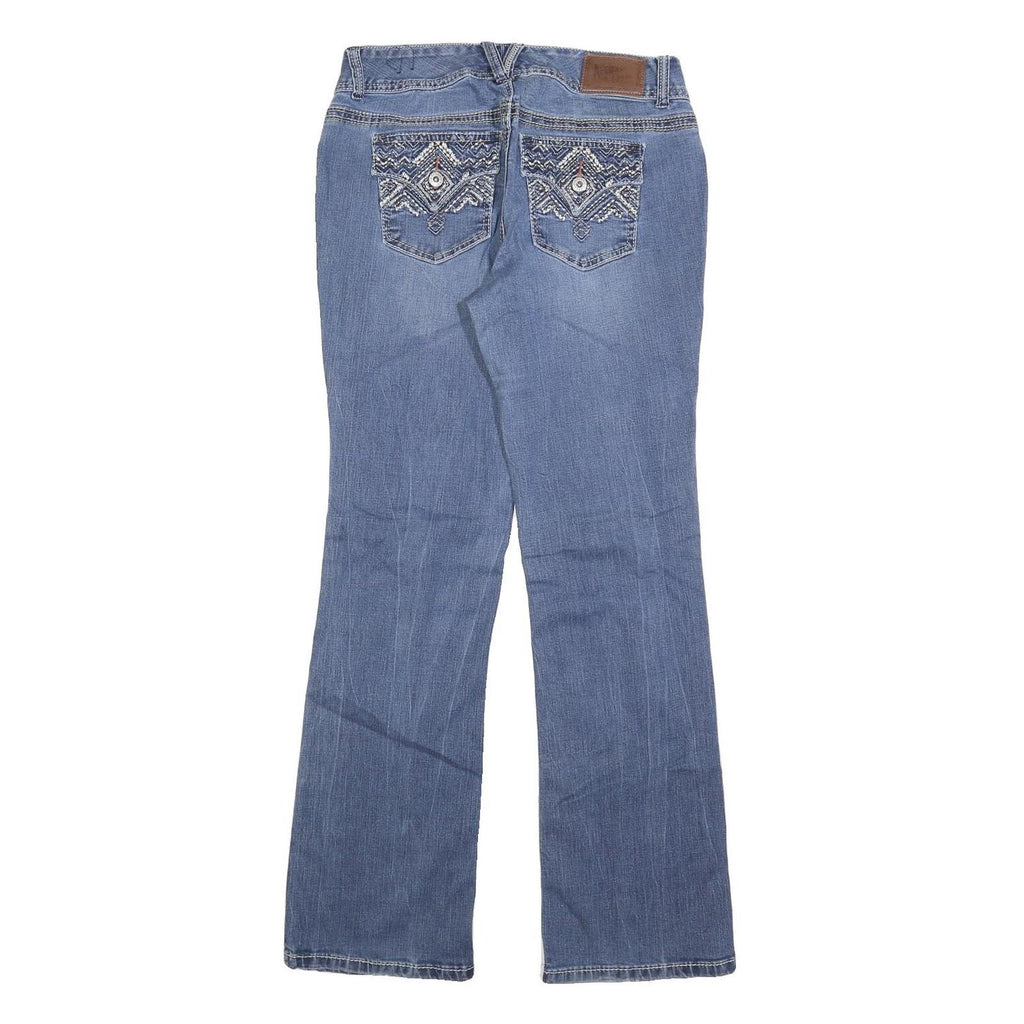 ARYIA Womens Jeans Blue Regular Bootcut Denim Medium W30 L32 Embroidery