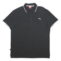PUMA Mens Black & White Cotton Blend Polo Shirt XL Classic Logo Casual