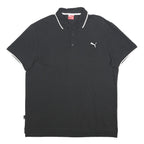 PUMA Mens Black & White Cotton Blend Polo Shirt XL Classic Logo Casual