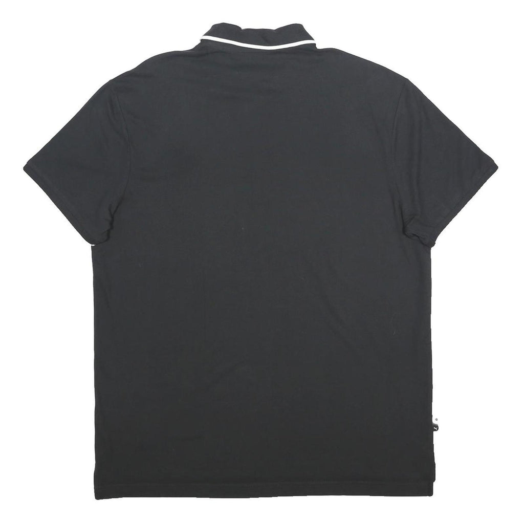 PUMA Mens Black & White Cotton Blend Polo Shirt XL Classic Logo Casual