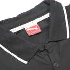 PUMA Mens Black & White Cotton Blend Polo Shirt XL Classic Logo Casual